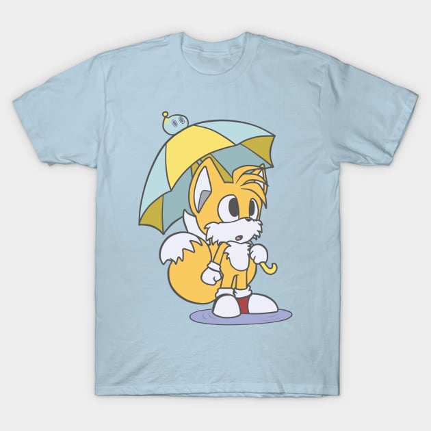 Rainy Tails T-Shirt by Cassidythehedgehog1